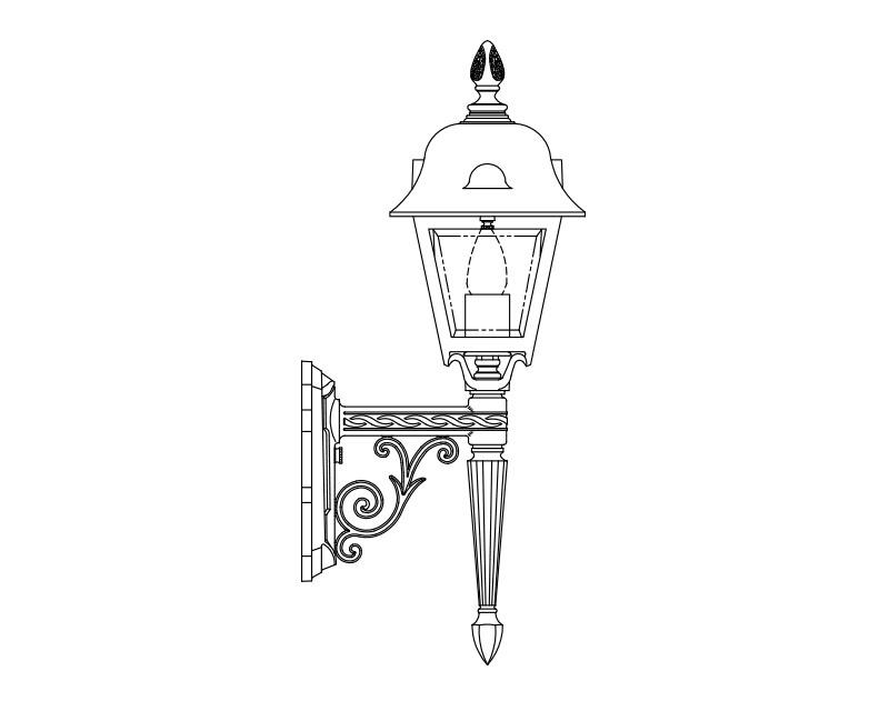 Jefferson, Small, aluminum, Wall Mount, Clear glass, (1) 60W INC, 120V